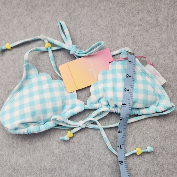 Stoney Clover Lane by Target Swim Top NWT Blue Gingham String Bikini Sz XXS - Picture 3 of 5